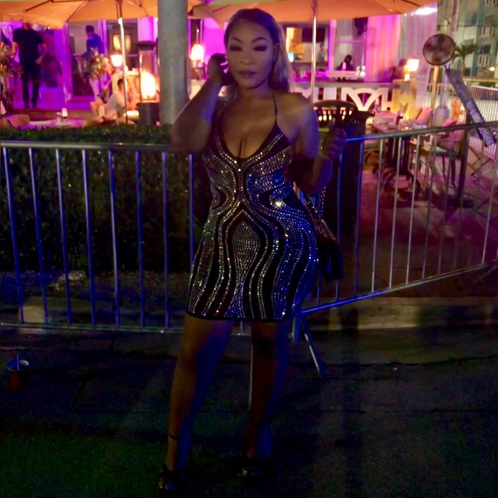 Black crystal dress